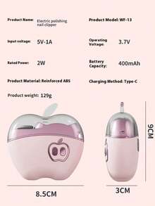 2合1電動指甲剪修剪器與拋光機，2段可調速，USB充電，輕量便攜設計，防夾手功能，內建指甲锉收納與輔助照明，適用手部與足部護理，多功能指甲剪 - 多色 - 查看 10