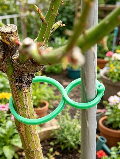 100pcs Plant Twist Clips, Plant Clips, Garden Plant Support Clips, Vegetable Tomato Vine Flower Clips, Wall Plant Support, Suitable For Climbing Vegetables, Fruits, Flowers Fixation, Green Vine Fixing Hooks, Green Clip-On Seamless Green Plant Fixing Device, Gardening Tools, Plant Stands, Pot Accessories, Garden Decor, Gardening, Indoor Plant Stands
