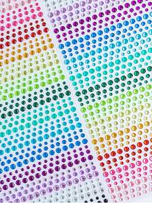 900pcs Colorful Rhinestones DIY Decorations, Rainbow Eye Jewels Suitable For Art, Music Festival Stage Performance, Facial Jewelry Makeup Accessories, Multiple Styles,Concert Look,Face Gems - Multicolor - View 6
