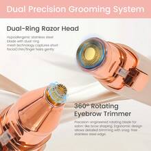 2-In-1 Rechargeable Facial Hair Remover & Eyebrow Trimmer: Electric Body Shaver With Built-In LED Light, Painless Women's Electric Shaver, Portable Bikini Trimmer. Wet & Dry USB Rechargeable Wireless Painless Electric Shaver With LED Display, For Legs, Underarms, Eyebrows, Upper Lip, Chin And Sensitive Areas - Multicolor - View 8