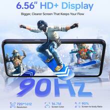 DOOGEE Note 56 Plus Android 16 Smartphone Without Contract, Elegant And Simple Design, 48GB+256GB, 6.56" 90Hz Screen, Octa-Core 4G Mobile Phone, 50MP AI Camera, Dual SIM, Widevine L1, GPS NFC - Obsidian Black - View 5