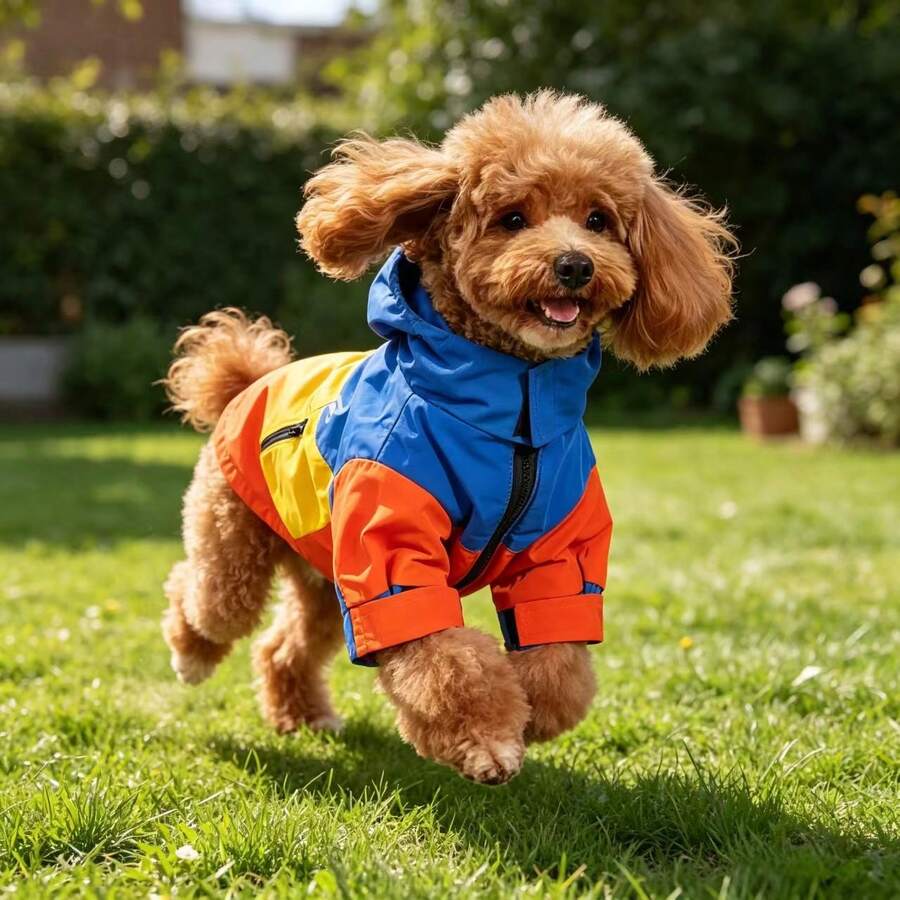Áo khoác gió cho chó cưng, hàng mới về mùa Thu/Đông, áo khoác chống thấm nước cho các giống chó nhỏ như Teddy, Poodle. - trái cam - Xem 1