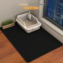 1 pieza Alfombra extra grande para caja de arena de gato de doble capa, accesorios antideslizantes e impermeables para caja de arena de gato - Multicolor - Ver 12