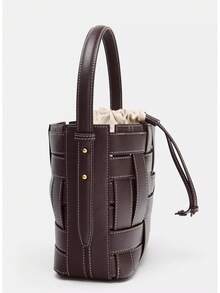 Bolso de cubo de mujer con cordón tejido, bolso de hombro cruzado - Nuevos Lanzamientos de Verano 2026 - Café - Ver 4