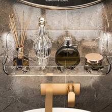 Kệ acrylic phòng tắm, giá treo tường đựng đồ dùng vệ sinh cá nhân, mỹ phẩm, không cần khoan. - Nhiều màu - Xem 3