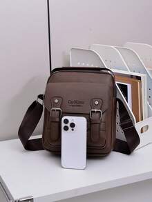 Túi đeo vai nam phong cách retro, túi đeo chéo, túi xách công sở thường ngày, túi tote bền chắc, túi tối giản phong cách thường ngày dành cho nam giới. - màu nâu - Xem 2