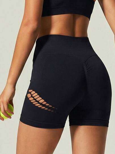 UONNOU 1 chiếc quần short yoga nữ không đường may, khoét eo cao, nâng ngực, thích hợp cho yoga, pilates, chạy bộ, tập gym và mặc hàng ngày.