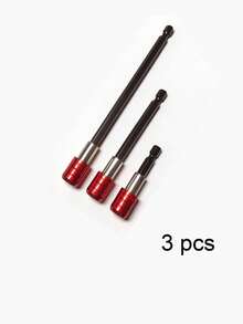 Set 3 buah Pemegang Mata Bor Magnetik Hitam, Panjang 60mm, 100mm, 150mm dengan Tangkai Heksagonal 1/4", Cocok untuk Mata Obeng, Mur, Mata Bor, dan Soket - Adaptor Mata Bor Ekstensi Mudah untuk Pekerjaan yang Efisien, Peralatan Pria - Hitam - View 17
