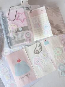 Glittery Medal Ribbon Sticker Set, Multi-Use Rosette Decals For Scrapbooking, Journaling, Birthday Gifts, Party Favors & DIY Projects Stickers Scrapbook Supplies School Supplies - Color - View 3