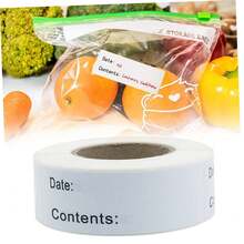 Food Storage Labels, Date & Contents Writable Kitchen Stickers For Fridge, Freezer, Jam Jars, Storage Containers, Food Boxes & Pantry Organization - White - View 3