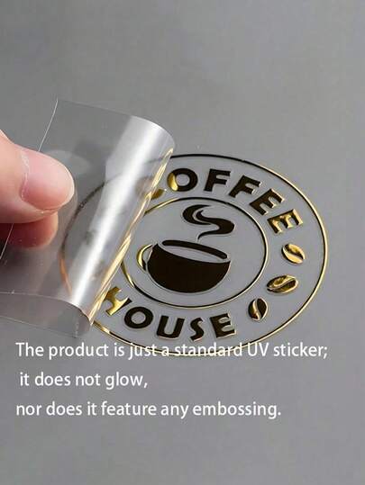Custom UV Transfer Stickers | 3.99/5.0/5.99cm Gold And Black Crystal Clear Self-Adhesive Labels, Suitable For Glass, Furniture, Crafts, DIY Projects, Personalized Decoration, 3D Logo Branding,Wallpaper Stickers Wall ,Kids-Activity