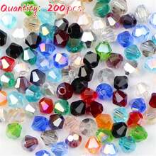 100Pcs Multicolor Austrian Crystal Bicone Beads - 4mm Faceted Glass Spacer Beads For DIY Jewelry Making And Handmade Crafts - One Bag - View 39