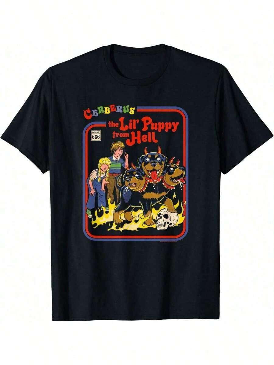 Camiseta con Estampado Floral de Polilla Lunar - Negro - Ver 1