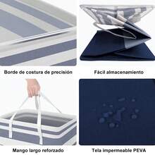 2 Piezas Cesta de Lavandería Plegable de Gran Capacidad, Cesto Organizador de Tela PEVA Impermeable, para Ropa, Juguetes y Artículos del Hogar - Ver 7