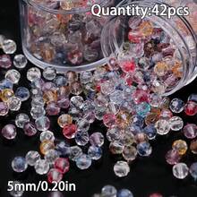 40颗透明多面玻璃珠，DIY首饰制作材料，可用于制作手链、项链、耳环等。 - diy多切面透明珠 - 查看 9