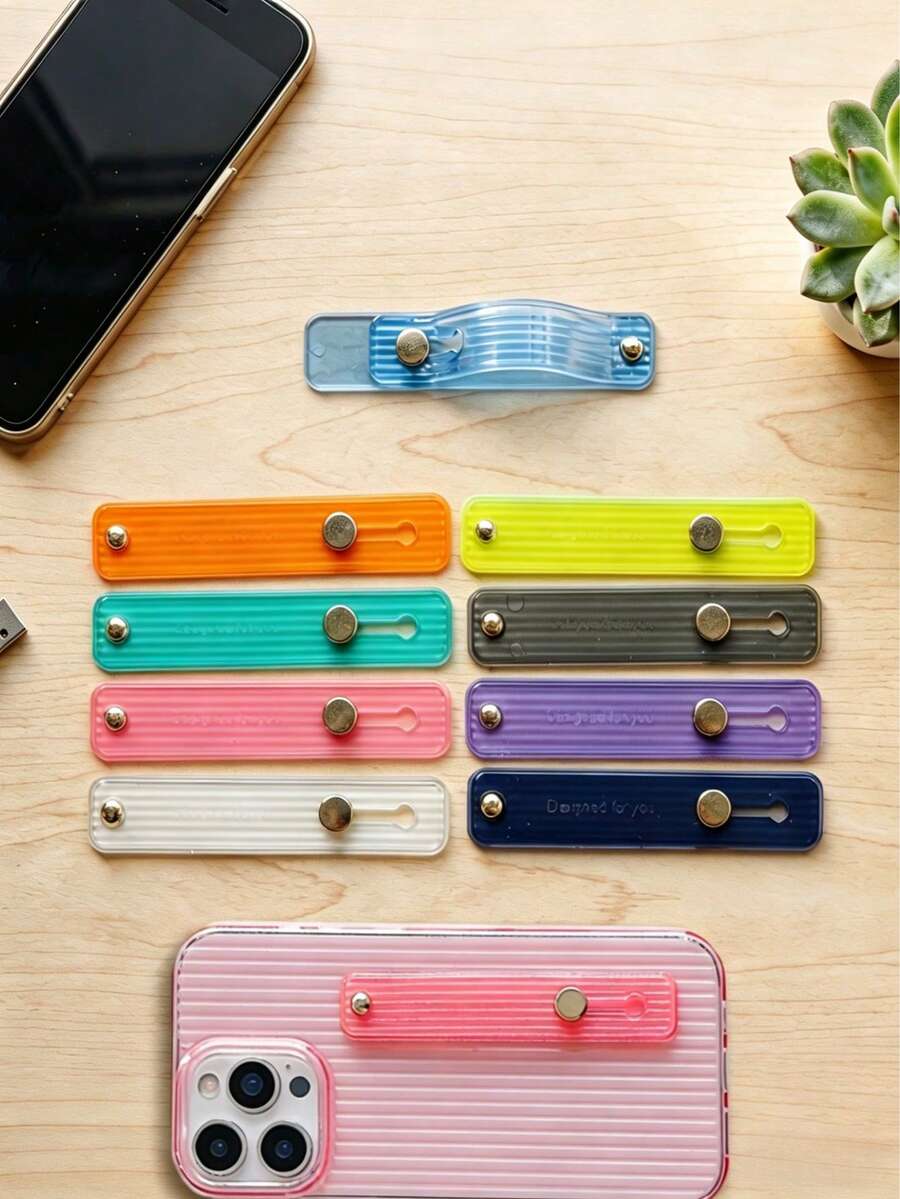 条纹图案彩色推拉式迷你手机支架，糖果色手机支架，手镯式手机支架，可伸缩手机支架，指环支架，兼容、安卓手机，生日礼物，送给家人朋友的礼物，指环支架，手机握把，手机配件，通用手机指环支架，可调节桌面多功能便携式手机壳支架，男女通用，复活节春季礼物
