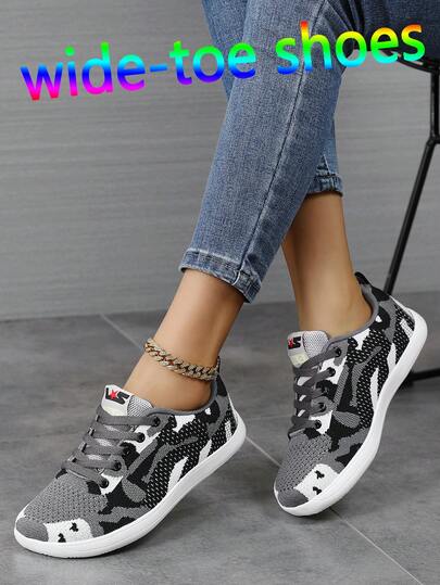 Giày chạy bộ nữ kiểu dáng tối giản, giày thể thao đế bằng rộng rãi - Giày casual thoải mái, chống trơn trượt, mũi giày rộng, thân giày dệt thoáng khí, đế bằng phẳng, lý tưởng cho đi bộ và yoga, giày bệt đế bằng rộng rãi dành cho nữ, giày thể thao casual đế bằng rộng rãi unisex.