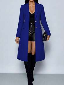 Women's Elegant Solid Color Long Sleeve Cardigan Jacket, Autumn New Arrival Spring - Blue - View 3