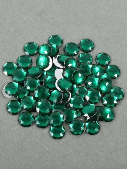 100 pièces/paquet, perles en plastique rondes chanfreinées de 12 mm, strass plats en plastique, strass ronds plats en acrylique, perles de strass pour décoration de vêtements