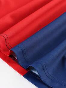 2pcs/Set Teen Boys' Cool Football Style Contrast Color 10 Number Print T-Shirt And Shorts Set - Multicolor - View 9