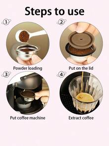 Stainless Steel Refillable Coffee Capsule Set, Reusable Pods Compatible With Home Espresso Machines - Silver - View 7