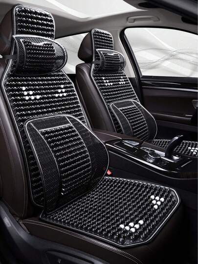 木珠凉感汽车座椅垫，透气凉爽夏季汽车座椅垫，符合人体工学的按摩汽车座椅垫，适用于轿车和卡车，四季通用透气汽车配件，适用于驾驶员和乘客