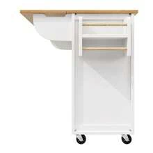 Rolling Kitchen Island Trolley Cart With Drop Leaf Tabletop, Storage Cabinet - Multicolor - View 5