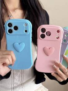 【人気のあるもの】韓国かわいい新デザイン iPhone17ケース ハート / リボン スマホケース スリムウエスト ソフトシリコン iPhone17ProMax/17Pro/17Air/17/16ProMax/16Pro/16/15/15ProMax/15Pro/14/14Pro/14ProMax/13/13Pro/13ProMax/12/12Pro/12ProMax/11/11ProMax対応、ガーリー、おしゃれ、女性向け、携帯カバー、耐衝撃、落下防止、傷防止、ピンク / ブルー / パープル / イエロー / グリーン、プレゼント ギフト。 - 青い3Dハート - チェックする 2