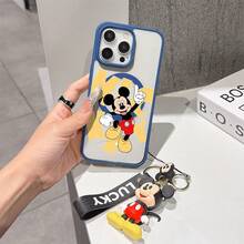 This Disney Mickey Mouse Pattern Lanyard Phone Case Features A Strong Magnetic Closure And Full Coverage Of Acrylic And TPU Material. It's Shockproof, Lightweight, And Suitable For IPhone17/16/11/13/15/15 Plus/15 Pro/15 Pro Max/12/14 Pro Max/11 Pro Max/12 Pro/12 Pro Max/13. It's A Popular Birthday Gift, Business Gift, Durable, Stain-Resistant, And Fingerprint-Resistant New Phone Case For Men And Women. It Also Includes A Mickey Mouse Phone Case And Mickey Mouse Doll Bracelet. Compatible With SamsungGalaxy S20, S21, S22, S23, And S24 Series. It's The Perfect Gift For Friends And Family. This Stylish Phone Case Is Fun, Lightweight, And Durable. IPhone17 Pro Max Phone Case, Minnie Phone Case. - màu đen - Xem 5