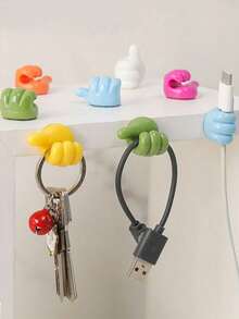 50 piezas/paquete Ganchos organizadores de cables de teléfono móvil, clips multifuncionales para almacenamiento conveniente, ganchos prácticos para colgar - Multicolor - Ver 12
