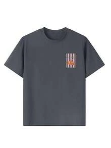 Tween Girls' Casual Funny Print Crew Neck Short Sleeve T-Shirt, Summer Top - Dark Grey - View 5