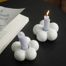 Cute Ceramic Flower Candle Holder, Centerpiece Decor For Dining Table, Home Decor, Wedding Party, Living Room. Suitable As Islamic Eid Al-Adha Gift And Decoration, Also Great For Classroom, Office, Back To School, Graduation, Anniversary, Valentine's Day, Women's Gift, Wedding Gift - Multicolor - View 9