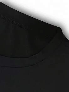 T Shirt Women's 80s Party Letter Graphic Casual Crew Neck Short Sleeve T-Shirt, Retro Summer Daily Wear Cotton Tops Spring Outfit - Black - View 4