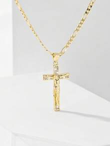 1 pieza de collar con detalle de letra en turquesa de estilo occidental neutro, disponible como joyería para parejas. - Oro amarillo - Ver 7