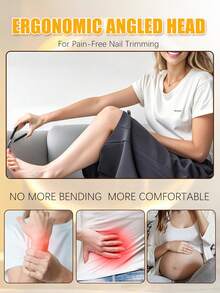 ANDVICTORY 1pc Nail Clipper With Nail Groove, Angled Design Suitable For Thick Nails, Wide Mouth, Heavy Duty Long Handle Nail Clipper - Multicolor - View 2