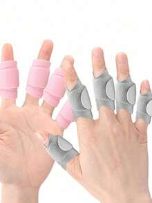 5/3/2/1pcs Adjustable Finger Sleeves, Universal Knit Polyester And Spandex Material Finger Sleeves, Elastic And Breathable, Multiple Colors Available, Provide Thumb Support And Pressure Protection, Unisex, Warm Finger Protection, Suitable For Sports And Hand Care, Suitable For Ball Sports And Outdoor Activities - Multicolor - View 10