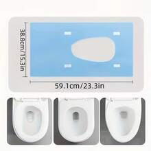 60片/包 一次性防水马桶座垫，加长纸质马桶垫，适用于酒店、公共场所、旅行、休闲俱乐部和家庭使用 - 藍色 - 查看 9