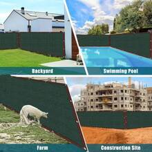 1pc Heavy Duty Green PE Privacy Screen Fence, Garden Privacy Weatherproof Shade Netting, Suitable For Garden, Patio, Backyard - Indoor & Outdoor Use, No Electricity Needed, Hanging Style Enhances Yard Aesthetics, 90% Shading Reusable Privacy Fence Cover - High Quality PE Vinyl Material With Metal Grommets And 6-Line Reinforced Edges, Dark Green Suitable For Patio Trellis, Outdoor Fencing - 1PC - View 4