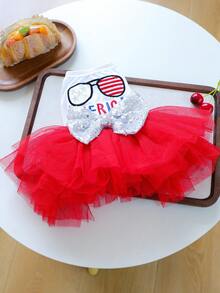 1 bộ quần áo thú cưng, váy cho chó/mèo, trang phục cho chó nhỏ/chó con, váy voan kiểu Mỹ. - Nhiều màu - Xem 13