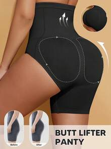 Pantaloncini da donna a vita alta snellenti e modellanti, progettati per il fondo del costume da bagno - nero - Visualizzare 5