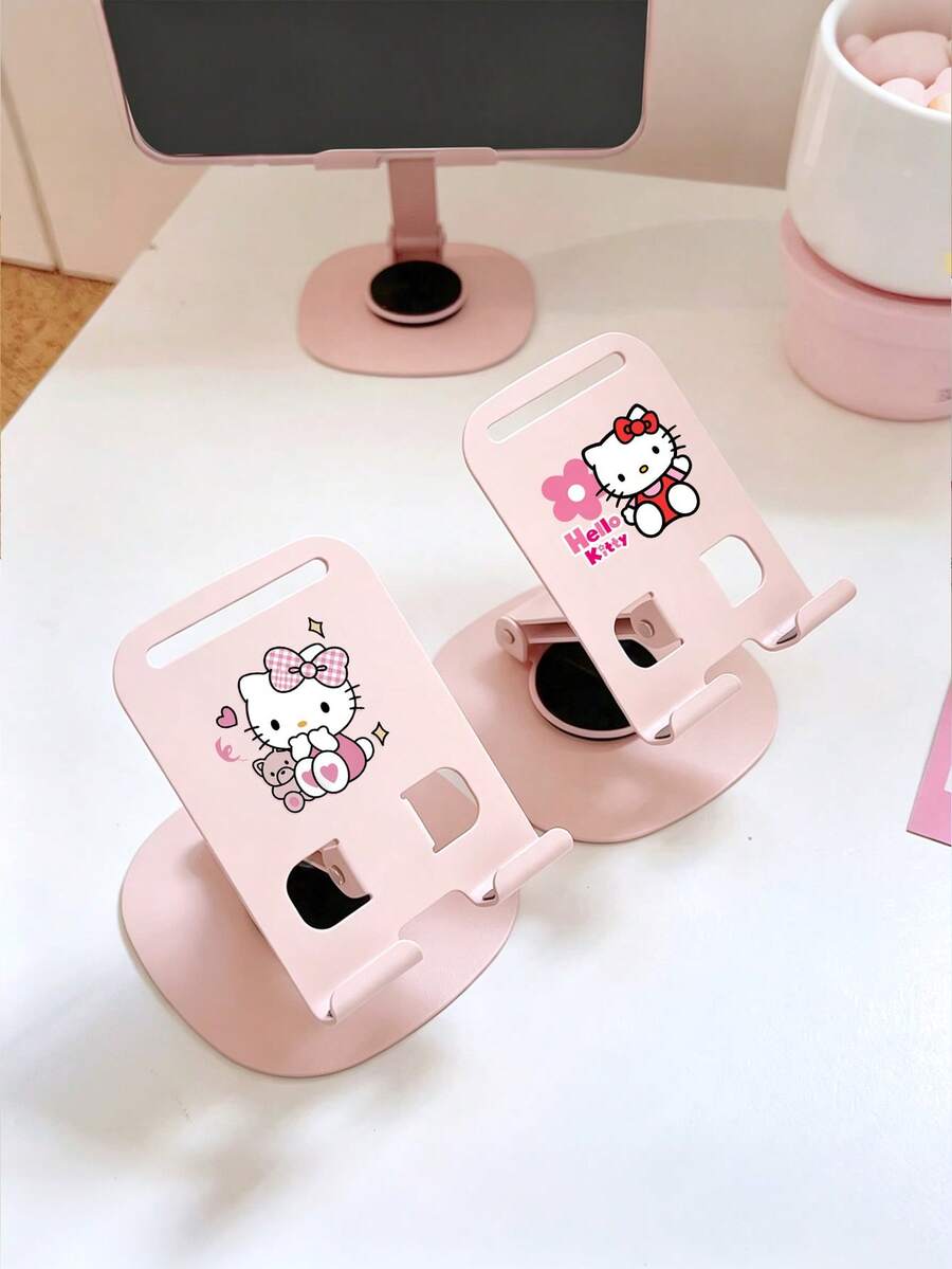 SANRIO Hello Kitty Pink Desktop Phone Holder, 360° Rotatable & Foldable - Multicolor - View 1
