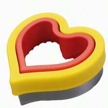 1pc Stainless Steel Sandwich Cutter And Sealer | Heart Shaped Cutter, Suitable For Sandwiches - Perfect For Back To School, Valentine's Day And Various Holidays - Red and Yellow - View 7