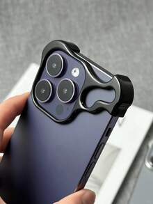 1pc Luxury Designer Alien Arc Phone Case + Glass Camera Film Compatible With Iphone 16 15 14 13 Pro Max Plus Cool Camera Protection Anti-Drop Soft Silicone Cover - 黑色 - 查看 11