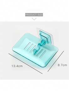 1/2pcs Transparent Wall-Mounted Punch-Free Plastic Soap Holder, Bar Soap Dish For Shower, Self-Adhesive Waterproof, No Drill Soap Tray, No-Drilling Soap Holder Includes Residue-Free Wall Adhesive Ideal For Bathrooms And Kitchens Bathroom Decor Bathroom Accessories, Home Essentials, Home Renovation - Multicolor - View 6