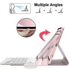 TenYide 键盘保护套，兼容荣耀平板8/9/10/X8/X9/X8A/X8 Pro/X9a/X9 Pro/V9、MatePad 10.4英寸/Pro 10.8英寸/Pro 11英寸/11.5S英寸/11.5英寸/SE 10.4英寸/SE 11英寸/T10/11英寸/T10s/11/Pro 12.2、平板电脑5/6/7/8/9/10/11（A16 2025）/Pro 11/Pro 13/Air 1/2/3/4/5/6/7/8/9/11/13等平板电脑。 - 粉色 - 查看 4