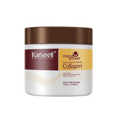  Karseell 3.38floz 100ml Tratamiento capilar con colágeno Reparación profunda Acondicionamiento Aceite de argán Mascarilla capilar de colágeno Esencia para cabello seco y dañado Todo tipo de cabello