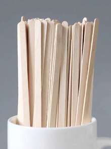 一次性木制美容美发工具，木制棒状蜡制备及涂抹装置 - 米色 - 查看 4