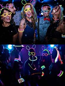 200/100/50pcs Glow Stick Bracelets & Necklaces, Fluorescent Colorful Glowing Sticks For Party, Wedding, Concert, DIY Glow Bracelets, Party Decorations, Music Festival Supplies - View 7