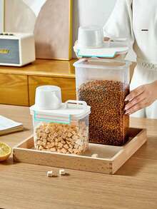 1 hộp đựng thức ăn cho thú cưng chống thấm nước, kín hơi, dung tích 1100ml/1800ml/2300ml, giữ thức ăn tươi ngon, dễ vệ sinh, hộp đựng đồ ăn vặt cho chó, hộp bảo quản thức ăn chân không cho mèo. - 1800ml - Xem 5