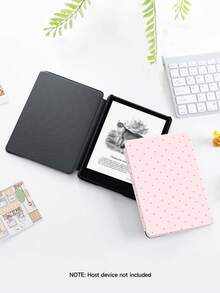 1个可爱粉色波点图案平板电脑保护套，兼容iPad 10.2英寸（2021/2020款，第十/九/八代，A16芯片）、11英寸（第十一代，2025款）、Galaxy Tab A8 10.5英寸（2022款），带笔槽，支持自动休眠/唤醒。 - 彩色 - 查看 3